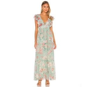 Hemant and Nandita Olivia Long Dress Blue Floral